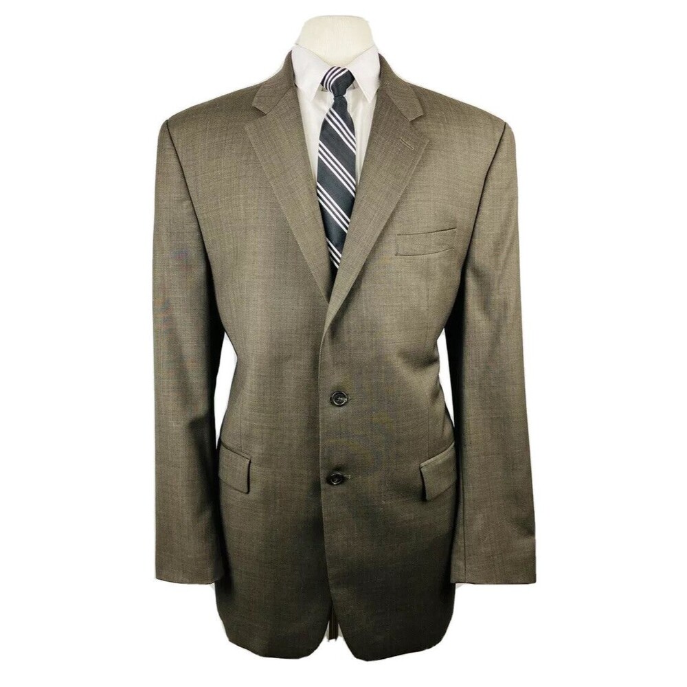 RALPH LAUREN MENS 44L SOLID BROWN CANADA SOFT WOOL BLAZER SPORT COAT SUIT JACKET